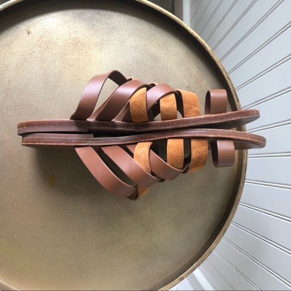 VINCE | PIERS | LEATHER AND SUEDE SLIDE SANDAL. 6M - Picture 3 of 8